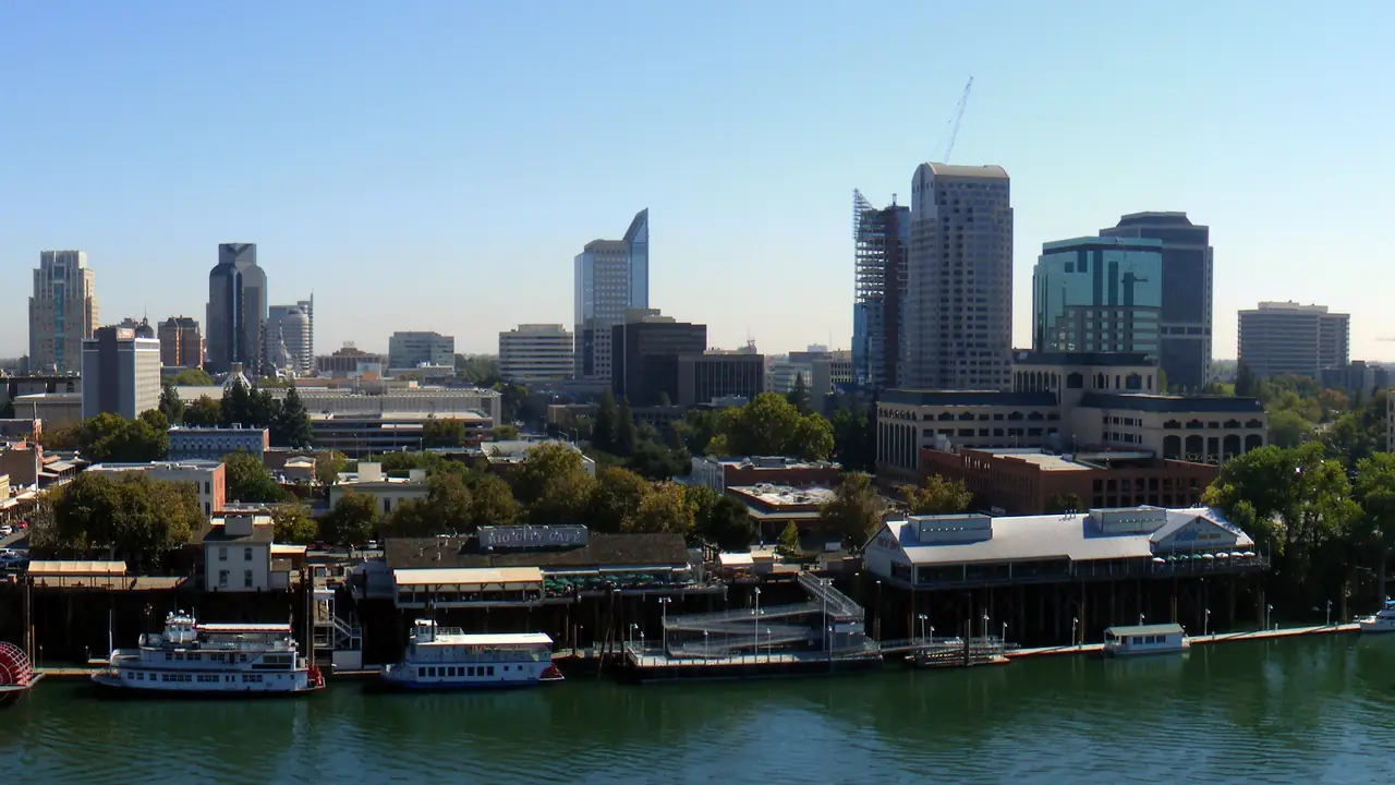 Sacramento skyline from the river