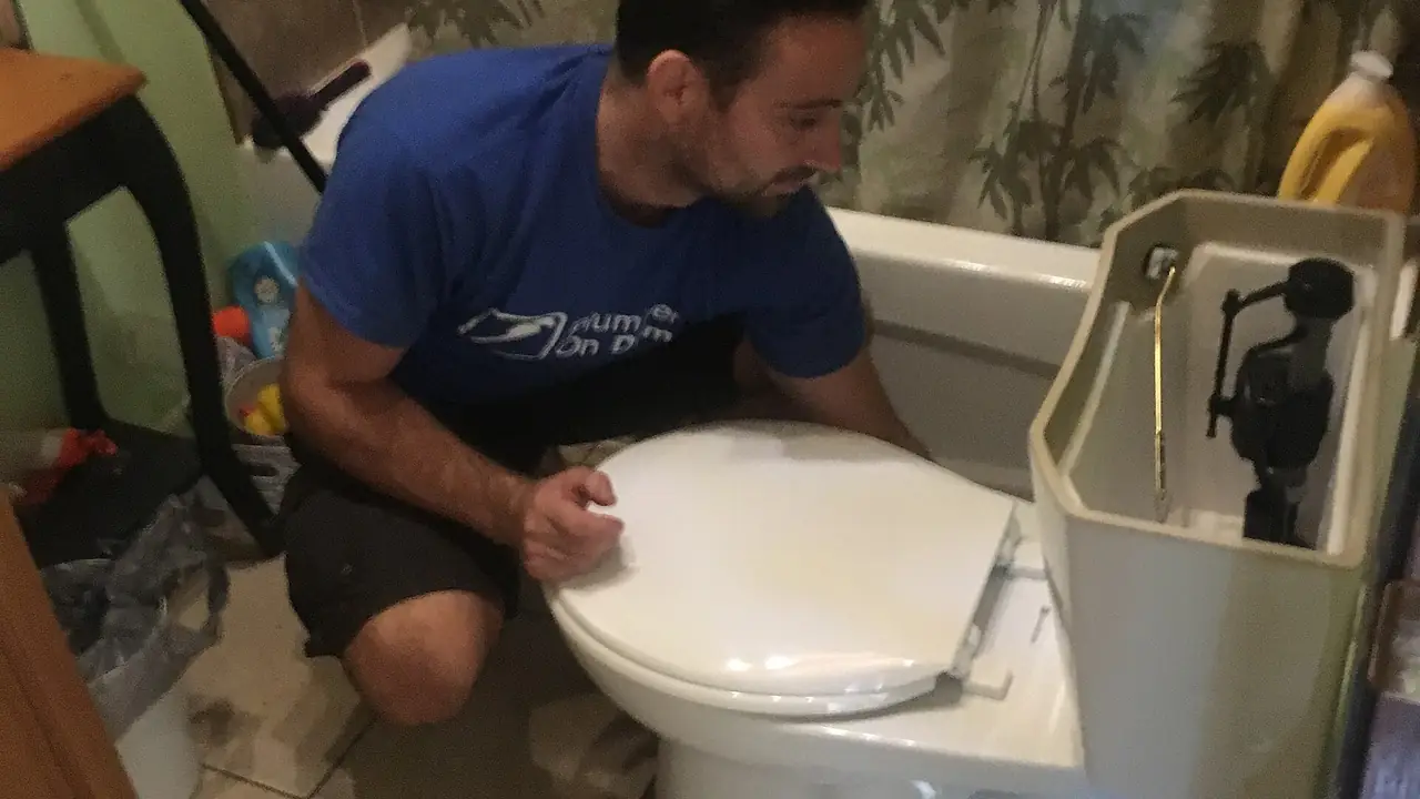 Water leaking around a toilet